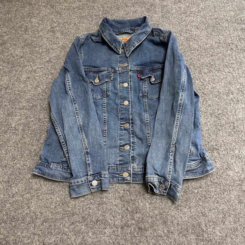 Levi's Denim Jacket Womens Size 1X Blue Trucker Classic Stretch Casual Excellent